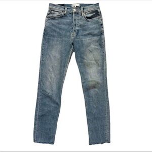 Re/Done Jeans High Rise Ankle Crop Stretch Button Fly ReDone Jeans 26 USA 2019